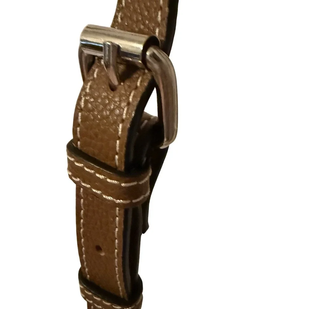 J. Jill Woven Straw Brown Leather‎ Crossbody Saddle Bag Summer Chic Straw Trend